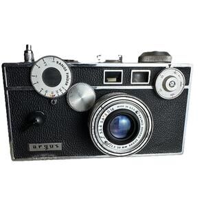 Vintage Argus C3 Color Matic 35 mm Range Finder Camera w/ Case, Untested